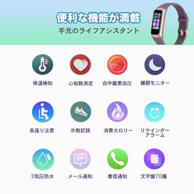 スマートウォッチ 日本製センサー 2025 スポーツウォッチ レディース 小さめ 血圧測定 体温 血圧 女性用 ヘルスウォッチ iPhone対応 24h健康管理 | iPhone | 08