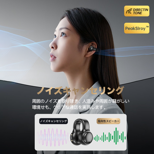 空気伝導イヤホン Bluetooth iPhone ワイヤレスイヤホン Bluetooth イヤーカフ型 耳スピ 携帯 スマホイヤホン 耳を塞がない 2024最新型｜iphone-e-style｜12