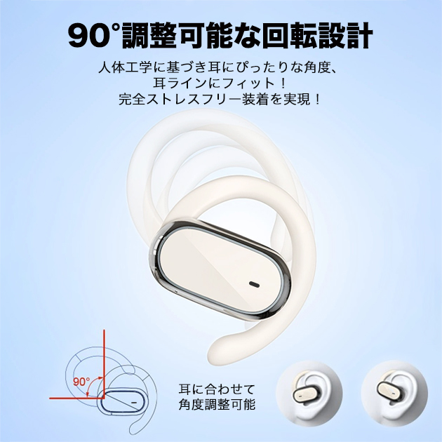 耳掛け式 空気伝導イヤホン Bluetooth iPhone ワイヤレスイヤホン Bluetooth 耳掛け 耳スピ 携帯 スマホイヤホン オープンイヤー 2024最新型｜iphone-e-style｜12