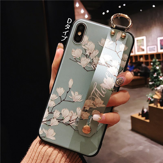 スマホケース リング付き iPhone16e pro SE3 14 ケース アイフォン15 カバー アイホン12 mini 13 携帯ケース スマホ 11 iPhoneケース スマホベルト 花柄 | iPhone 16e | 13