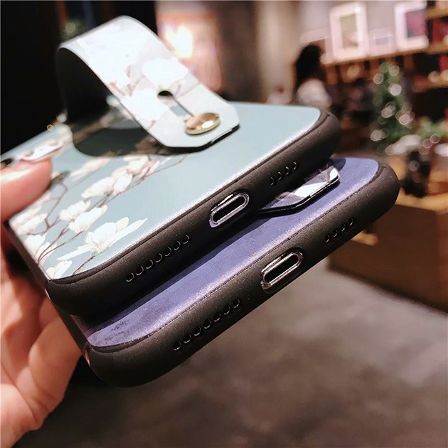 スマホケース リング付き iPhone16e pro SE3 14 ケース アイフォン15 カバー アイホン12 mini 13 携帯ケース スマホ 11 iPhoneケース スマホベルト 花柄 | iPhone 16e | 18