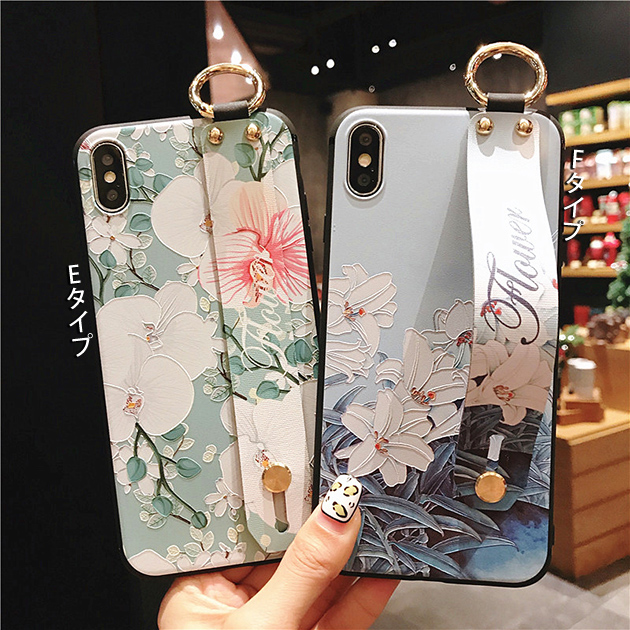 スマホケース リング付き iPhone16e pro SE3 14 ケース アイフォン15 カバー アイホン12 mini 13 携帯ケース スマホ 11 iPhoneケース スマホベルト 花柄 | iPhone 16e | 09