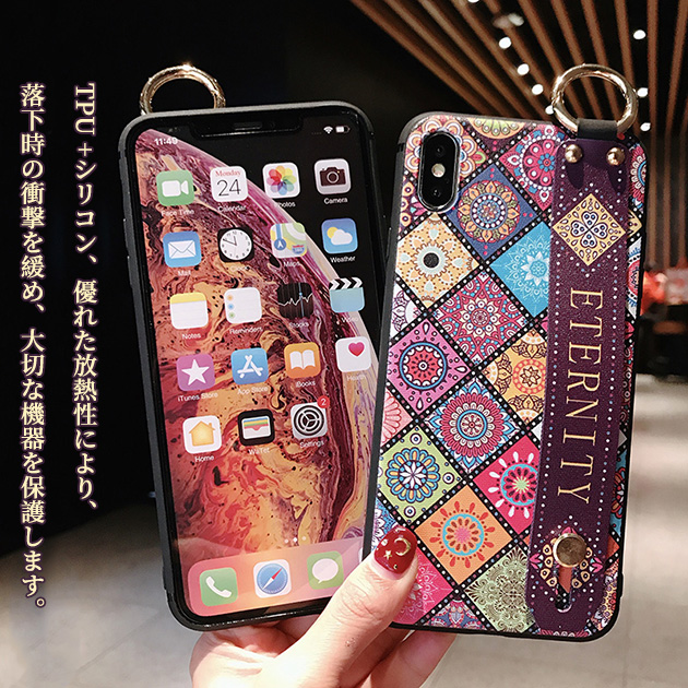 スマホケース リング付き iPhone16e pro SE3 14 ケース アイフォン15 カバー アイホン12 mini 13 携帯ケース スマホ 11 iPhoneケース スマホベルト 花柄 | iPhone 16e | 09