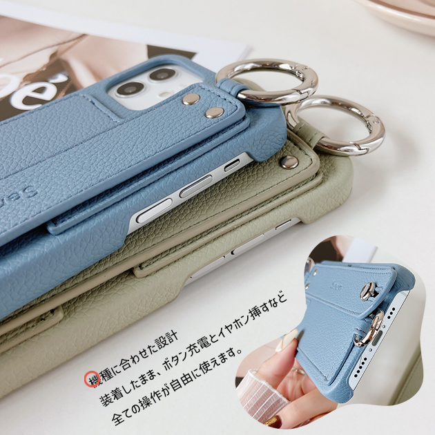 iPhone17e 15 16e ケース ショルダー SE2 スマホケース カード収納 背面 アイフォン14 13 携帯ケース スマホ アイホン12 11ケース ベルト付き | iPhone 17 Pro | 17