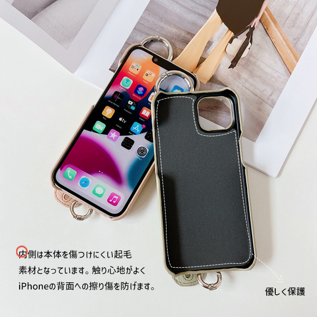 iPhone17e 15 16e ケース ショルダー SE2 スマホケース カード収納 背面 アイフォン14 13 携帯ケース スマホ アイホン12 11ケース ベルト付き | iPhone 17 Pro | 18