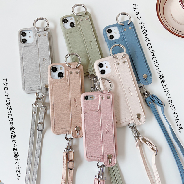 iPhone17e 15 16e ケース ショルダー SE2 スマホケース カード収納 背面 アイフォン14 13 携帯ケース スマホ アイホン12 11ケース ベルト付き | iPhone 17 Pro | 19