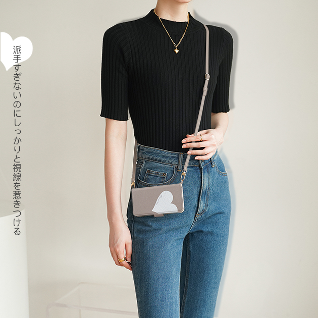 携帯ケース 手帳型 ショルダー 革 iPhon...の詳細画像3