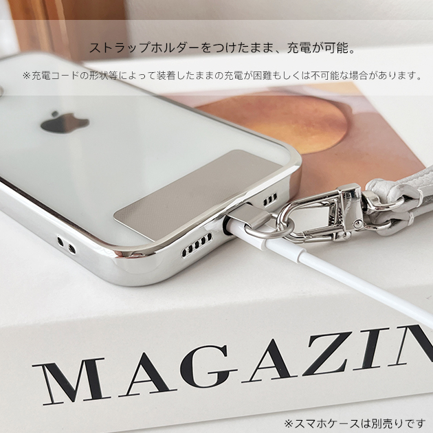 携帯ストラップ ホルダー ステンレス スマホ ショルダーストラップ 肩掛け 首かけ 革 レザー スマホショルダー おしゃれ シート｜iphone-e-style｜18