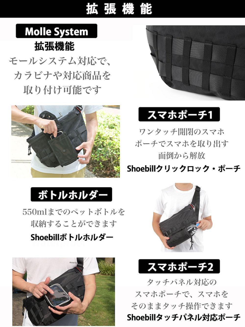 GAVIAL ボディバッグ ブラック GAVIAL,leather shoulder bag