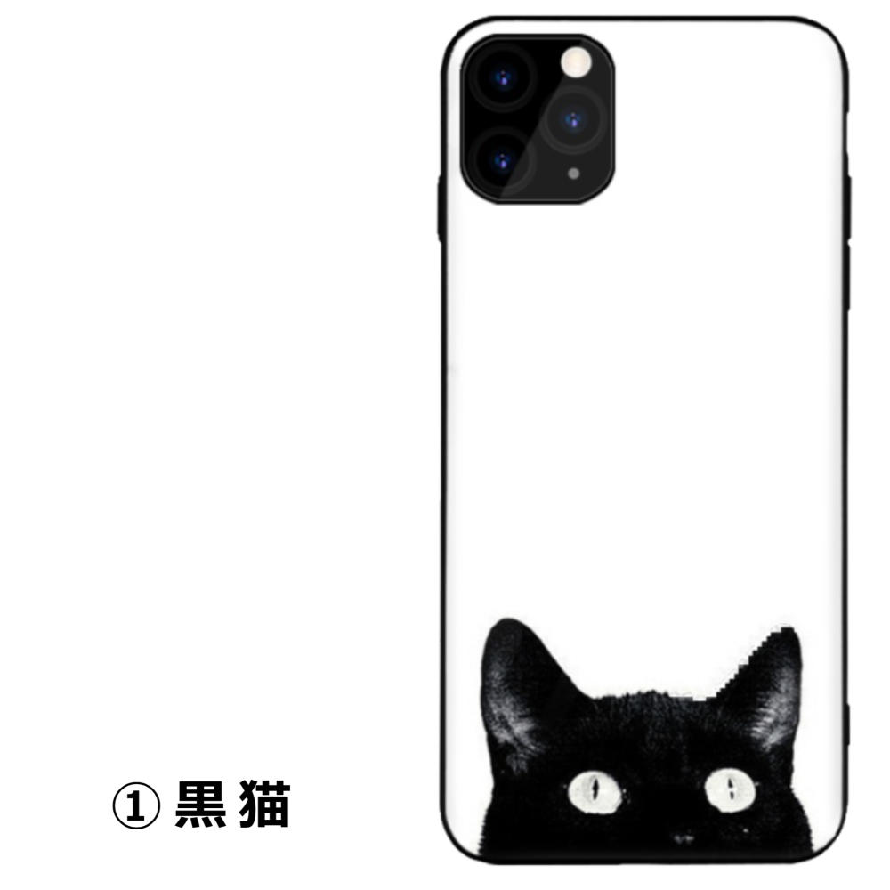 iPhoneケース 13 12 iPhoneSE3 猫 ストラップ付き iPhoneSE2 11 Pro 8 7 大人可愛い シンプル ハード ねこ  ハート モノクロ シルエット 携帯 スマホ カバー