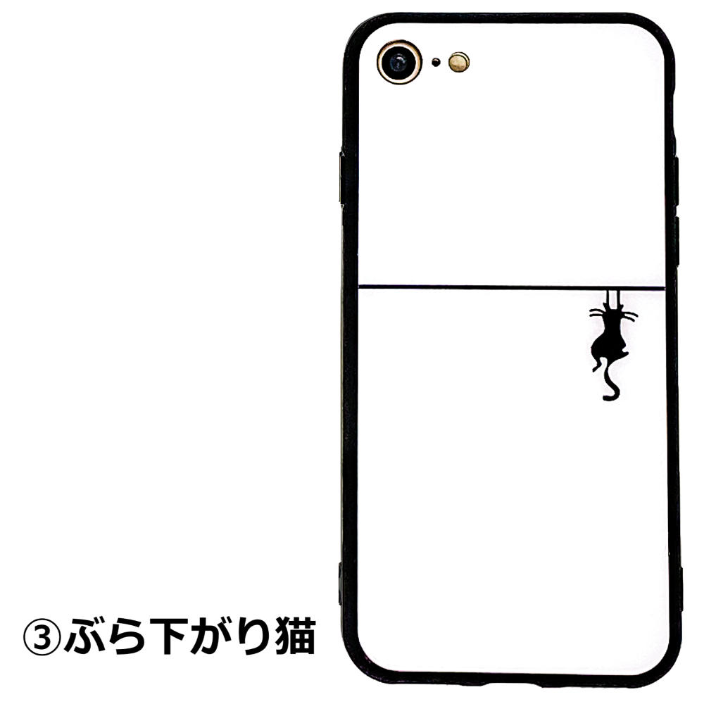 iPhoneケース 13 12 iPhoneSE3 猫 ストラップ付き iPhoneSE2 11 Pro 8 7 大人可愛い シンプル ハード ねこ ハート モノクロ シルエット 携帯 スマホ カバー｜iphonecase-tama｜04