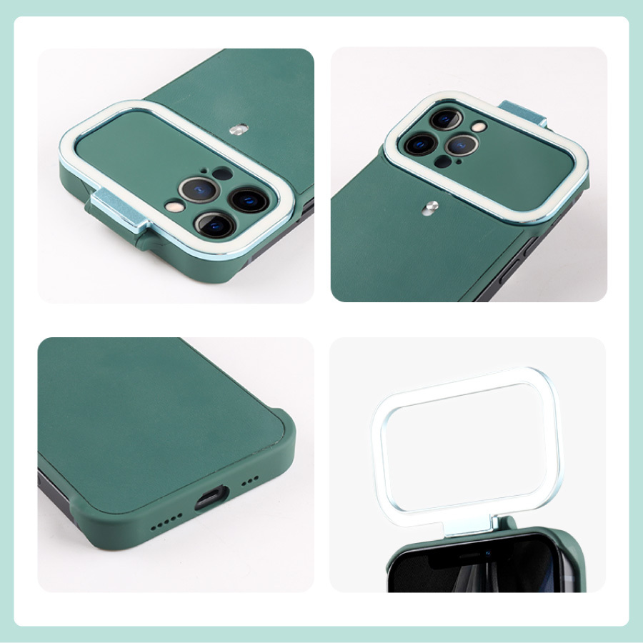 iPhone12 iPhone 12 Pro ケース 自撮り ライトケース 全3色