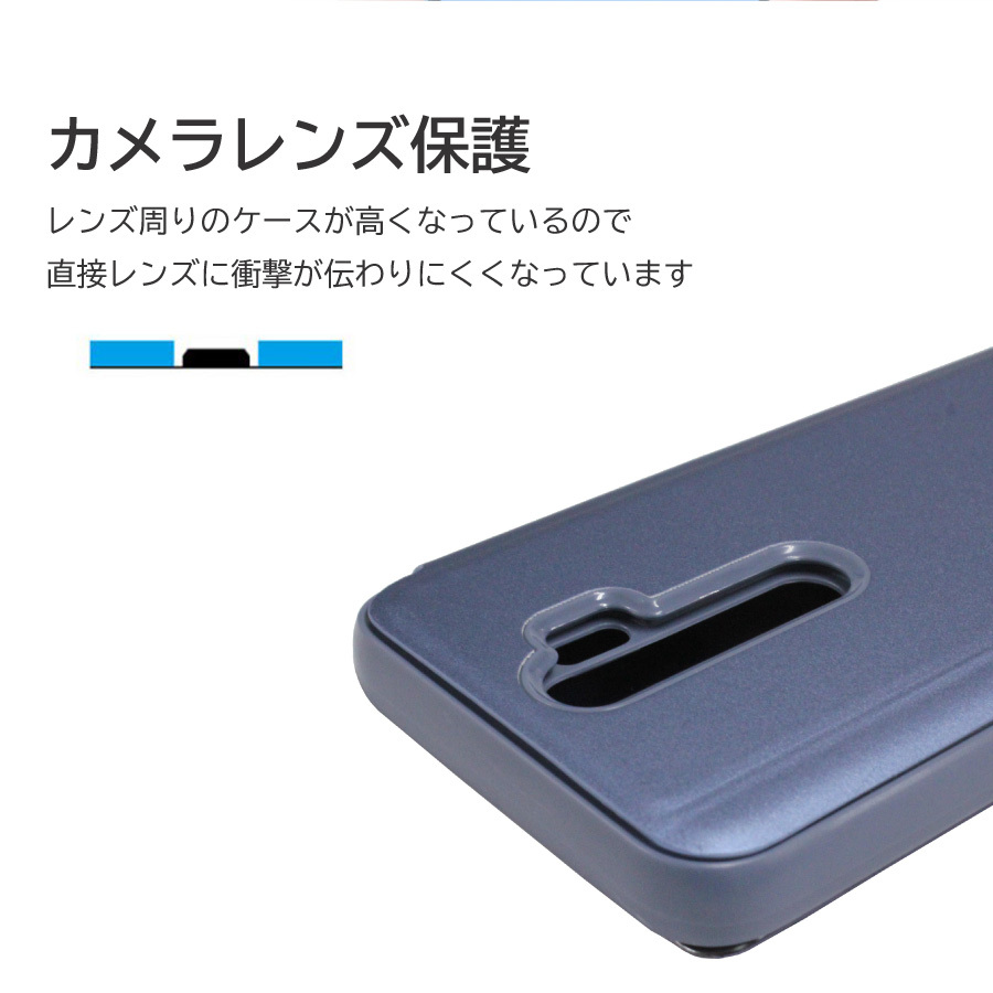 OPPO A73 A9 2020 ケース ミラーケース光沢 手帳型 フリップケース 全4