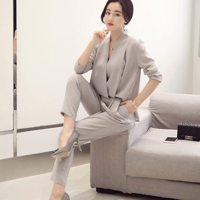 セットアップ レディース フォーマル パンツスーツ 結婚式 二次会 通勤 オールインワン 長袖 半袖 ママスーツ 送料無料 |  | 04