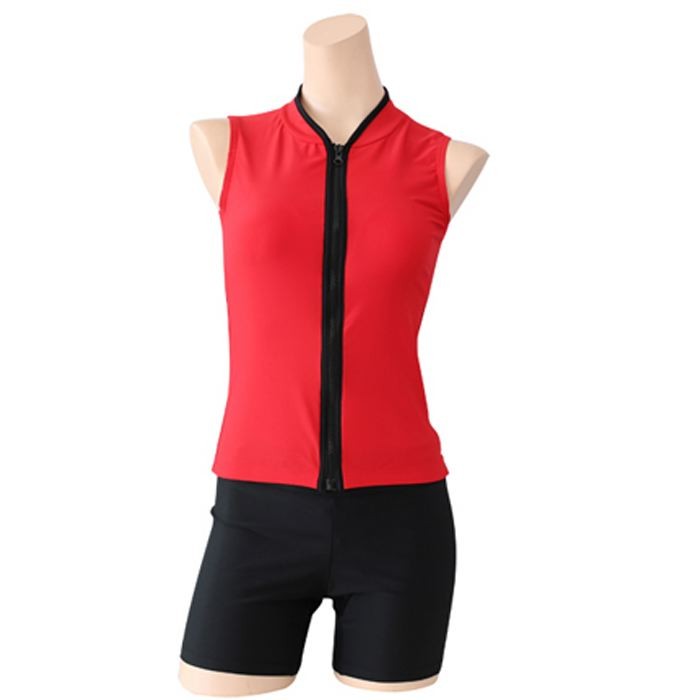 水着 タンキニ フィットネス スイミング ジム ノースリーブ ショートパンツ 短パン ブルー レッド ホワイト オシャレ シンプル 送料無料 742 |  | 03