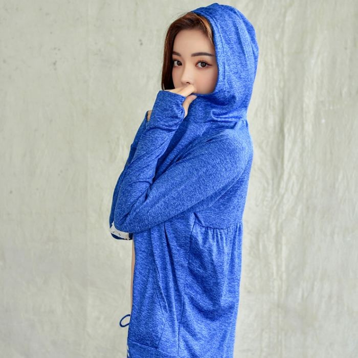 ラッシュガード レディース 長袖 UVカット フード付き 水着 体型カバー パーカー 杢柄 可愛い オシャレ トレンド 送料無料 798 |  | 06