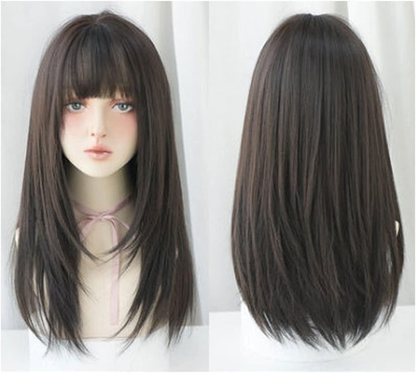 クールブラウン ゴールドブラウン ストレート ロング フルウィッグ 前髪あり 自然 ナチュラル かわいい ストレート 耐熱 イベント コスプレ ネット付き |  | 03