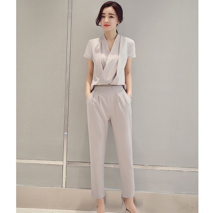 セットアップ レディース フォーマル パンツスーツ 結婚式 二次会 通勤 オールインワン 長袖 半袖 ママスーツ 送料無料 |  | 05
