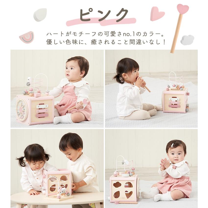 リトルダッチ】型はめパズル アクティビティキューブ ピンク