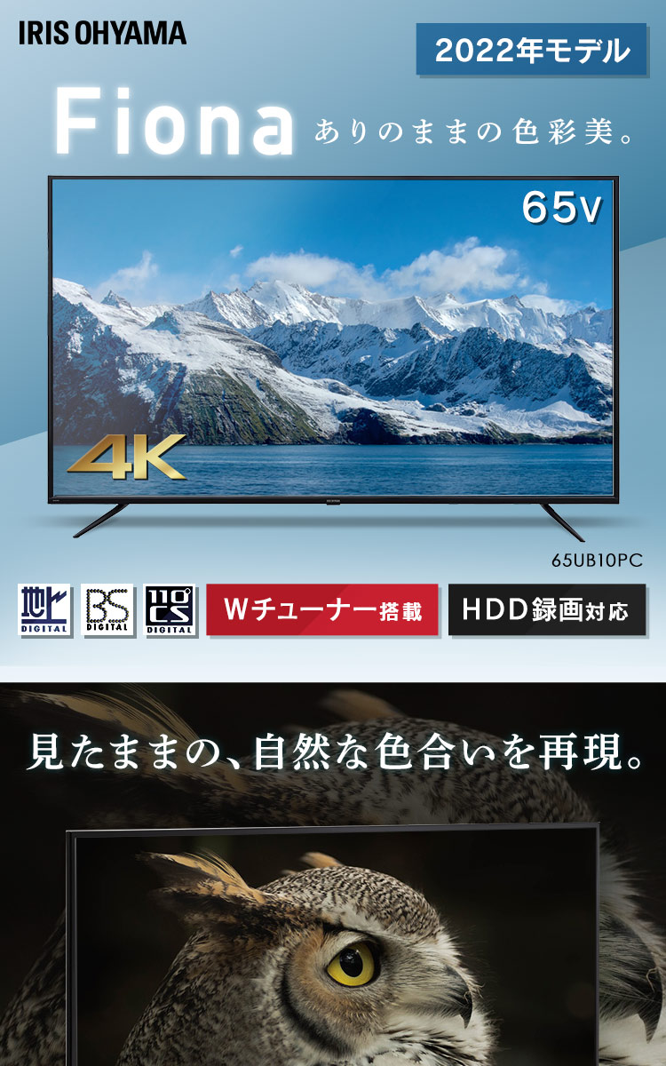 テレビ 65インチ アイリスオーヤマ 4K対応 液晶 テレビ 65型 W