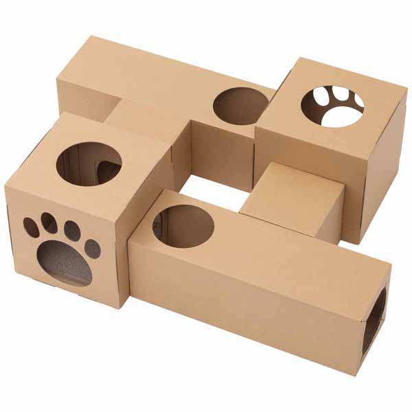 猫 トンネル おもちゃ キャットトンネル ねこ ネコ 猫用 ペット用 キャットハウス ダンボール・z段ボールねこねこトンネル P-NT アイリスオーヤマ