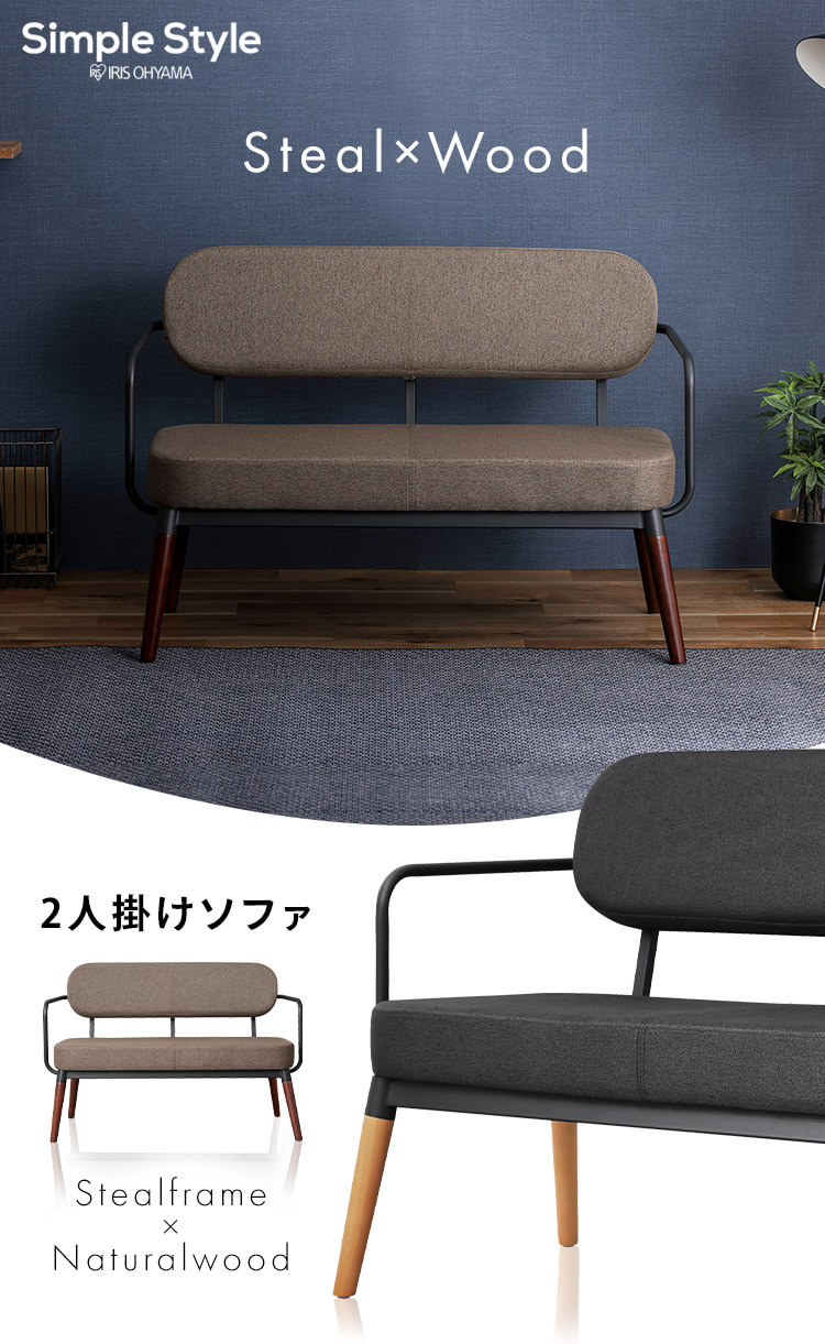 Amazon｜アイリスプラザ ソファ 2人掛け 幅113cm 高さ12cm
