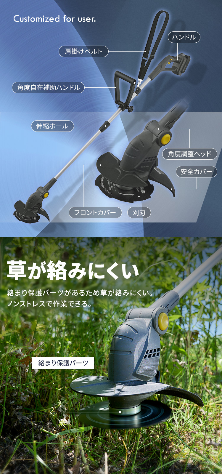 IRIS OHYAMA 草刈り機 草刈機 充電式 電動 芝刈り機 電動