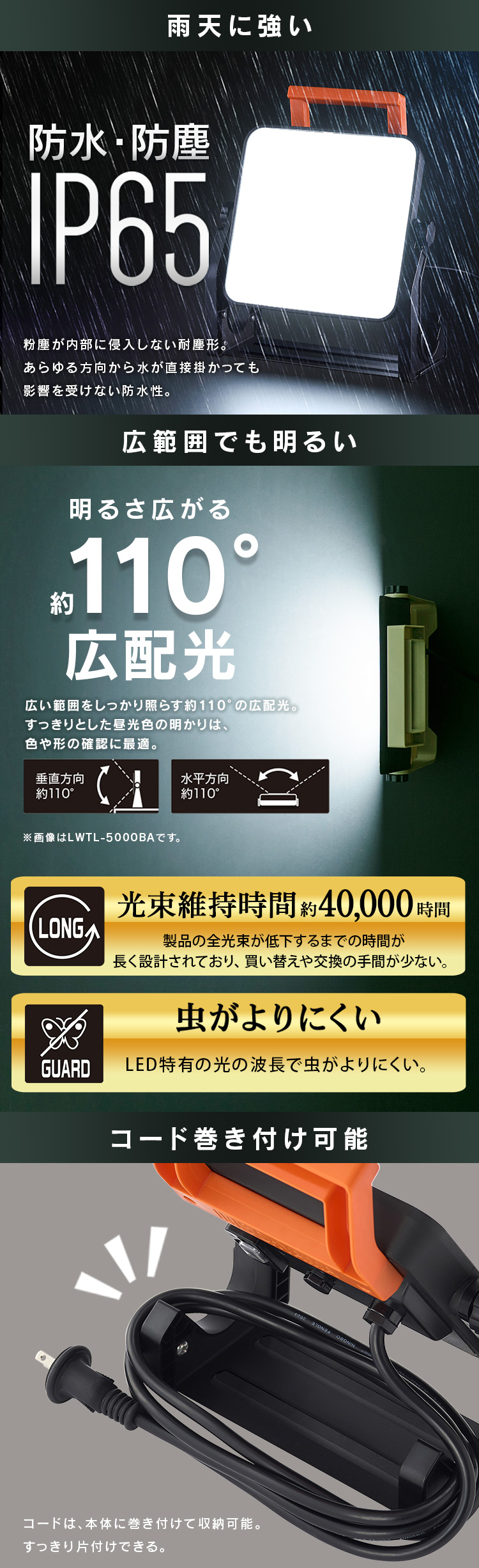 IRIS OHYAMA（アイリスオーヤマ） 投光器 led 屋外 防水 5000lm 昼光色