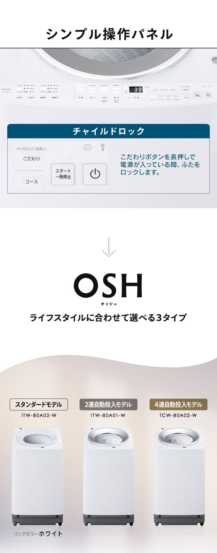IRIS OHYAMA（アイリスオーヤマ） 洗濯機 8kg 縦型 自動投入 全自動