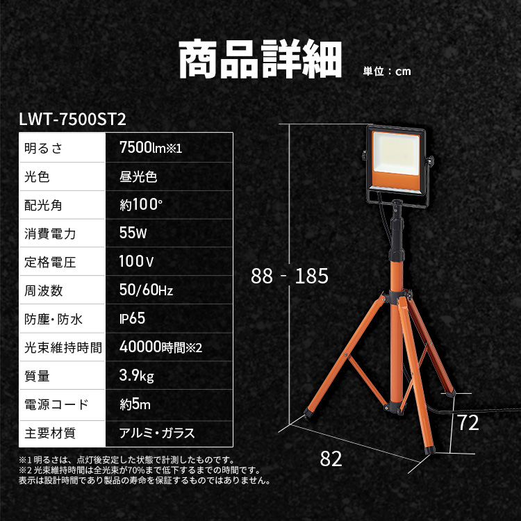 IRIS OHYAMA（アイリスオーヤマ） led投光器 55w 100v 1灯 投光器 led