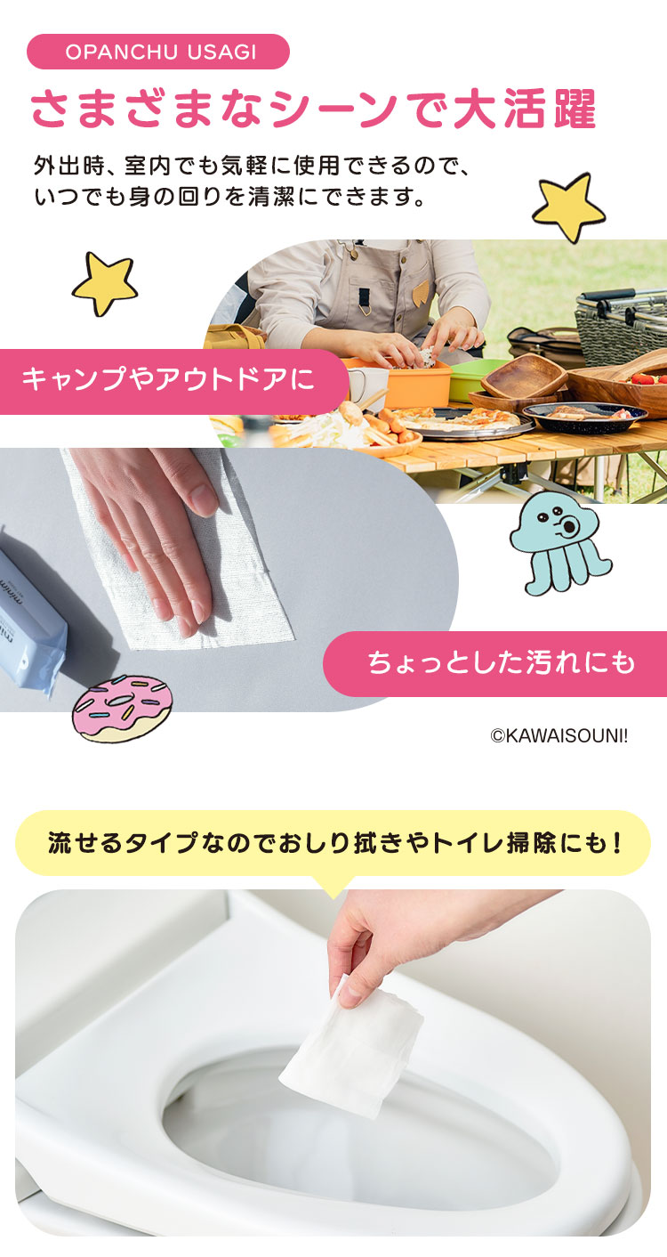 IRIS OHYAMA（アイリスオーヤマ） ウェットティッシュ 携帯 流せる 144