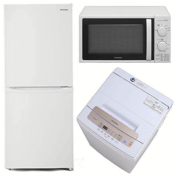 新生活 家電セット 一人暮らし 冷蔵庫 142L 洗濯機 5kg 電子レンジ 二人暮らし 新品 アイリスオーヤマ 3点セット 安心延長保証対象