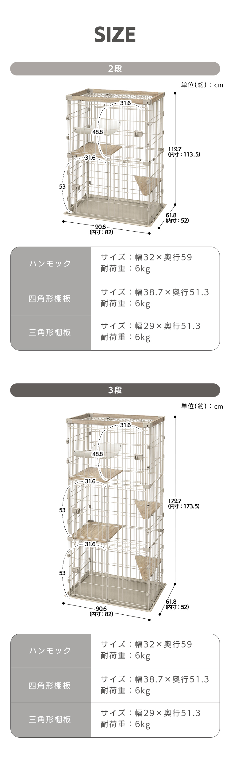 IRIS OHYAMA（アイリスオーヤマ） 猫 ケージ 2段 ワイド キャット