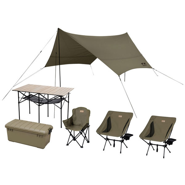 アウトドア チェア テント テーブル イス ヘキサタープ キャンプ用品 セット キャンプセット 収納 キャンプ グッズ 6点セット 3人用  C6S-3L アイリスオーヤマ