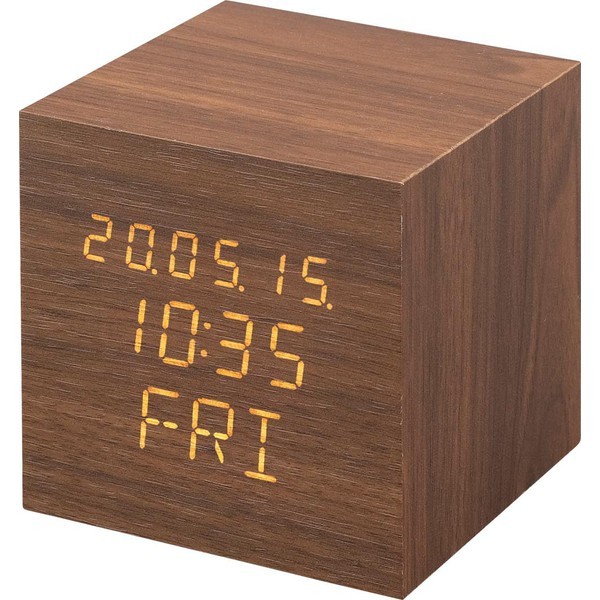 IRIS OHYAMA 置き時計 デジタル おしゃれ 時計 正方形 省エネ アラーム