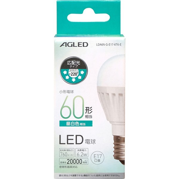 LED電球 E17 60W相当 電球 アイリスオーヤマ 広配光 照明 LED 60形相当 LDA6N-G-E17-6T6-E・LDA6L-G-E17- 6T6-E :H522215F:アイリスプラザ Yahoo!店 - 通販 - Yahoo!ショッピング