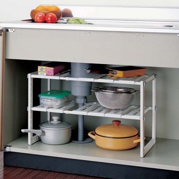 【キッチン用品キッチンラック調味料収納キッチン収納台所収納ラック整理棚キッチンシンク下フリーラック伸縮タイプ(株)伸晃】