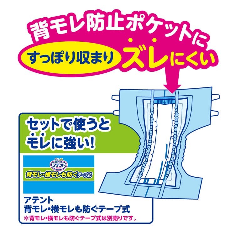 介護おむつオムツ大人紙おむつ介護用品elleairエリエールAttentoアテント夜1枚安心パッド仰向け・横向き寝でももれを防ぐ6回吸収34枚テープ式用【大容量】大王製紙 