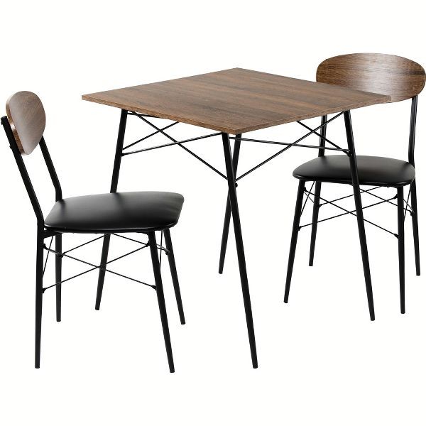 ダイニングテーブルセット 2人 3点セット 北欧 木目調 一人暮らし