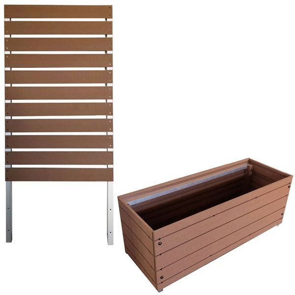 新品 リビングアウト(Living Out) プランターラティス 木製 ダーク