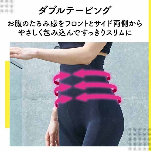 美脚お腹まわりおそとでメディキュットスリムフォーカスレギンスM-Lブラック