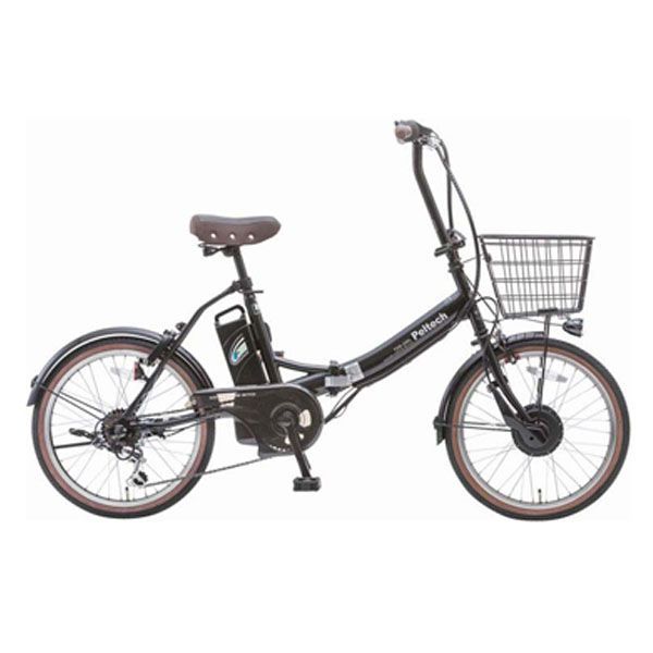 パンクしない 折りたたみ 電動アシスト自転車 20インチ ネイビー PELTECH 電動アシスト自転車 自転車 折りたたみ自転車 電動