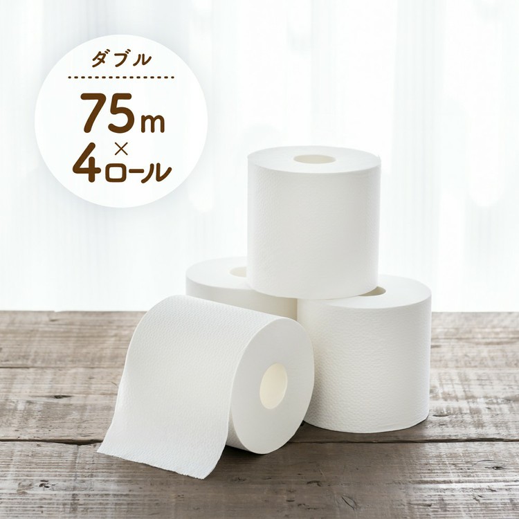スコッティscottieナチュラル3倍長持ちトイレットペーパートイレットロールクラフト包装脱プラエコ【12個セット】スコッティナチュラルトイレットペーパー3倍長持ち4ロール75m（ダブル）無香料 