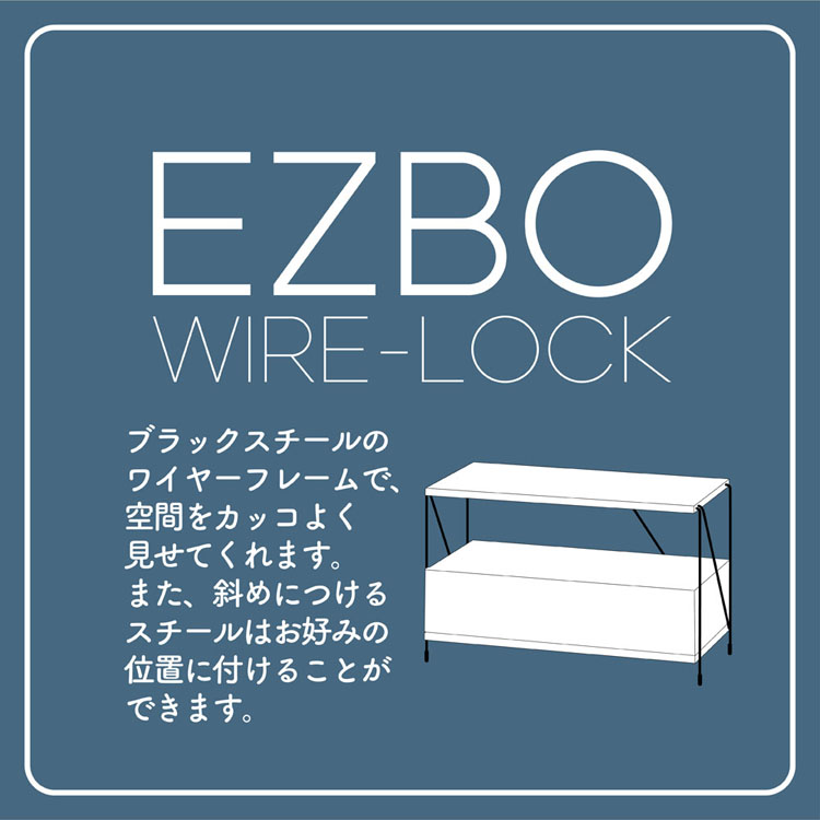 テレビ台テレビラックAVボードおしゃれシンプル工具不要収納2段引き出し収納ワイヤーラックEZBOワイヤーTVラック