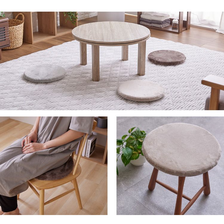 クッション高反発なめらかフランネル節電エコズレ防止低ホルム洗えるフランネルチェアクッションΦ35 