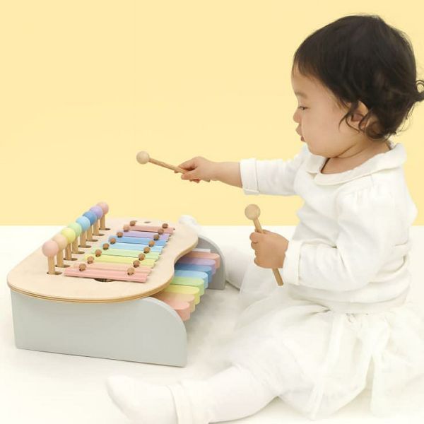 知育玩具木製玩具SweetMelodyMakerおんがくパステルカラー鉄琴木のおもちゃギフトプレゼントちょうちょ楽譜知育玩具鉄琴木のおもちゃSweetMelodyMaker-スウィートメロディメーカー-エド・インター
