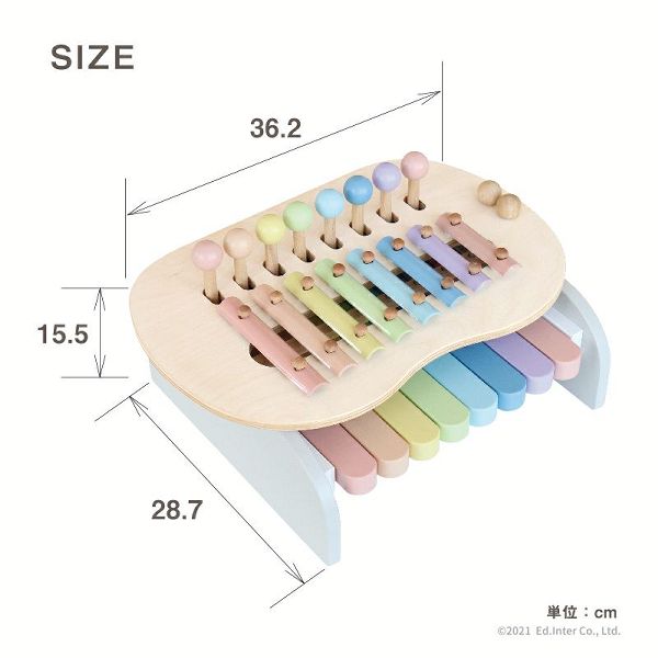 知育玩具木製玩具SweetMelodyMakerおんがくパステルカラー鉄琴木のおもちゃギフトプレゼントちょうちょ楽譜知育玩具鉄琴木のおもちゃSweetMelodyMaker-スウィートメロディメーカー-エド・インター