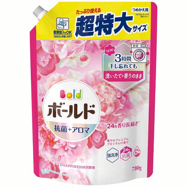 P&G 洗濯洗剤 ボールド 詰め替え 4個セット 洗剤 Bold ボールドジェル つめかえ用 超特大サイズ 780g 消臭 抗菌 防臭 ...