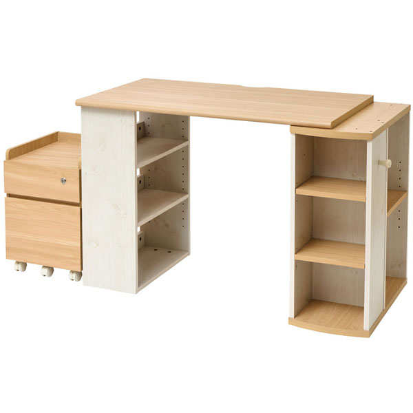 学習机＋収納セット 机＋デスクキャビネット シンプル コンパクトデスク キャビネット 単品セット FJ-024-IR/FJ-029-IR |  | 02