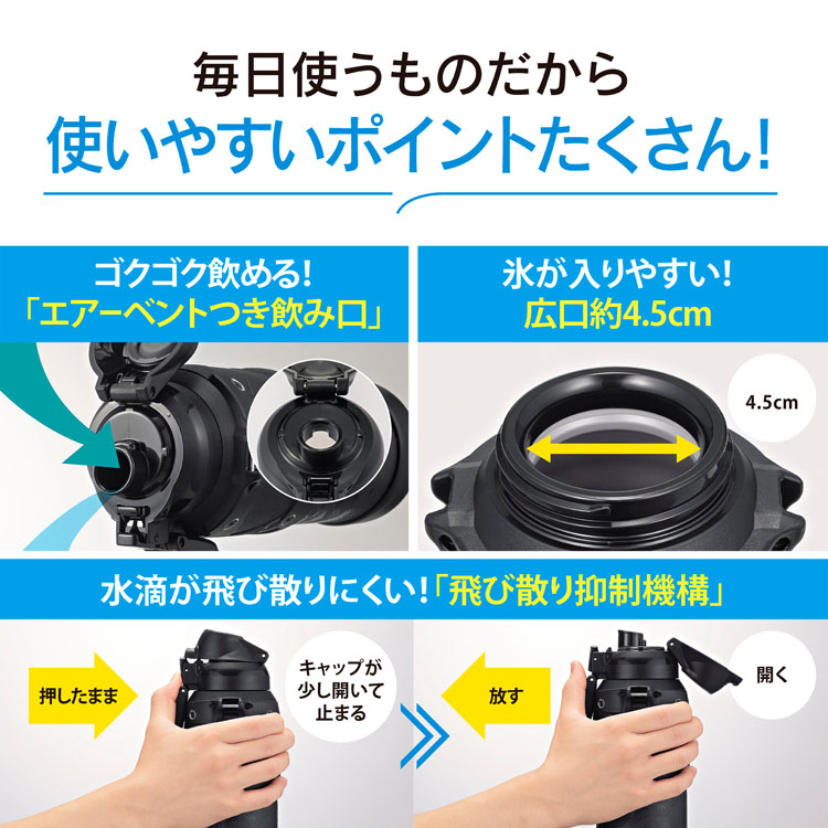 水筒マグボトルスポーツクールボトルワンタッチマグ1lシームレスせん熱中症保冷お手入れ簡単ステンレスボトルショルダータイプボトルsdhb10象印水筒マグボトルスポーツ象印ステンレスクールボトル 